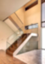 glass railing closed stairs