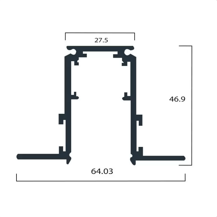 Thumbnail: פס צבירה מגנטי שקוע טרימלס מידות