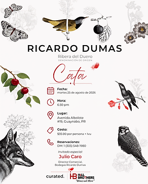 Cata de vinos de Bodegas Ricardo Dumas, Ribera del Duero