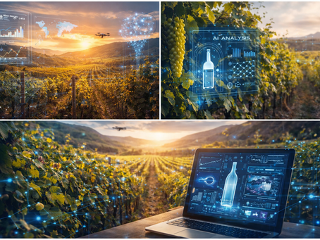 Una viña con elementos de inteligencia artificial alrededor 