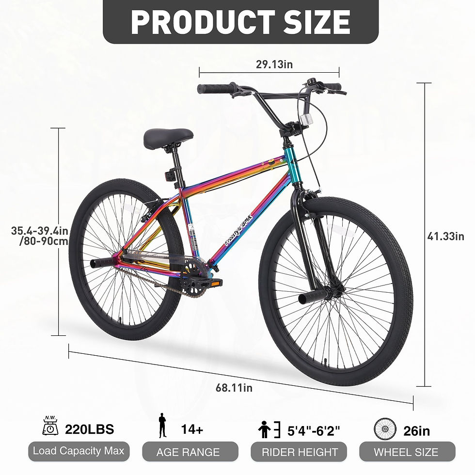 Thumbnail: Freestyle Kids Bike Double Disc Brakes 26 Inch Single Speed Children's Bicycle f