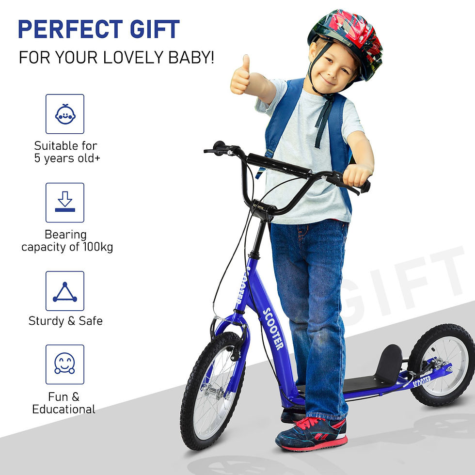 Thumbnail: Aosom Youth Scooter Kick Scooter for Kids 5+ with Adjustable Handlebar 16" Front