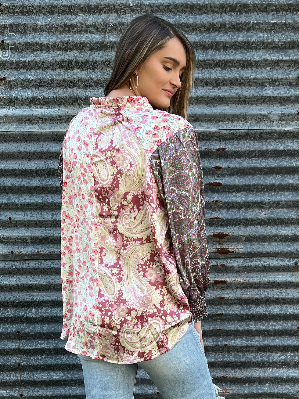 Thumbnail: Vintage Floral and Paisley Blouse