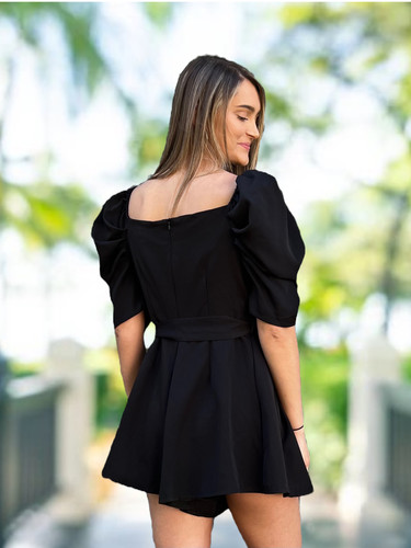 Dressy Black Romper | Laughing Crow & Crew