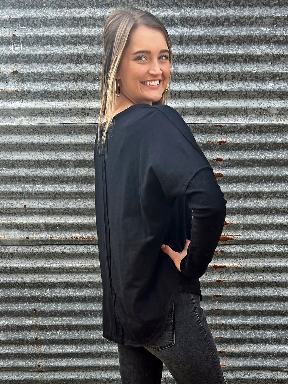 Thumbnail: Terry Contrast Top, Black