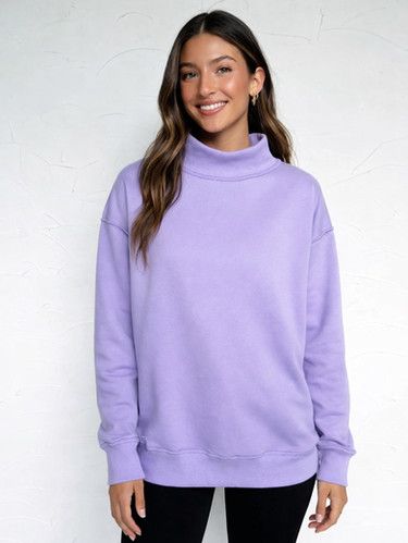 Lavender Mock Neck Sweatshirt | Laughing Crow & Crew