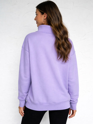Lavender Mock Neck Sweatshirt | Laughing Crow & Crew