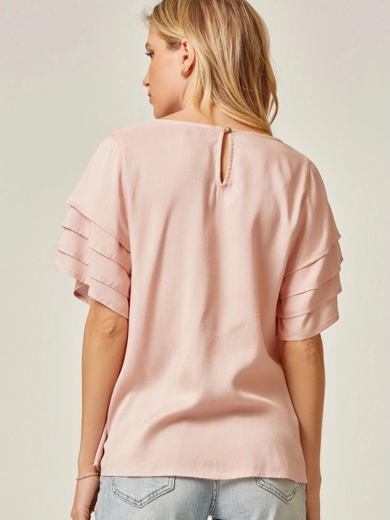 Mauve Tiered Sleeve Top