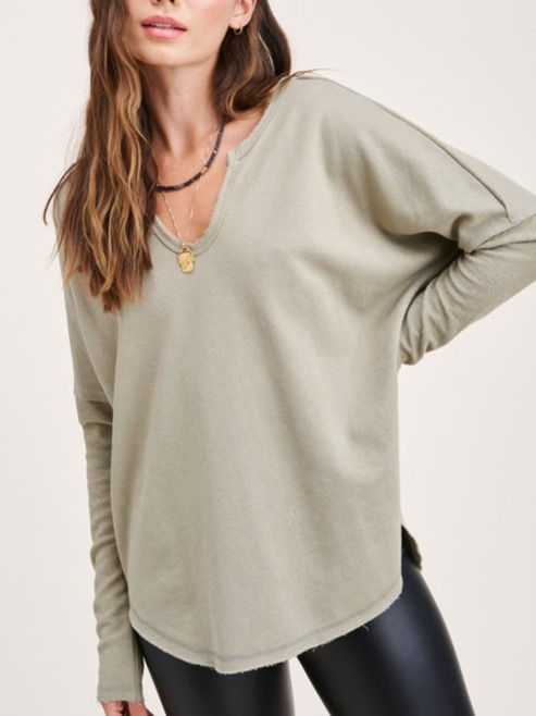 Thumbnail: Terry Contrast Top, Light Olive