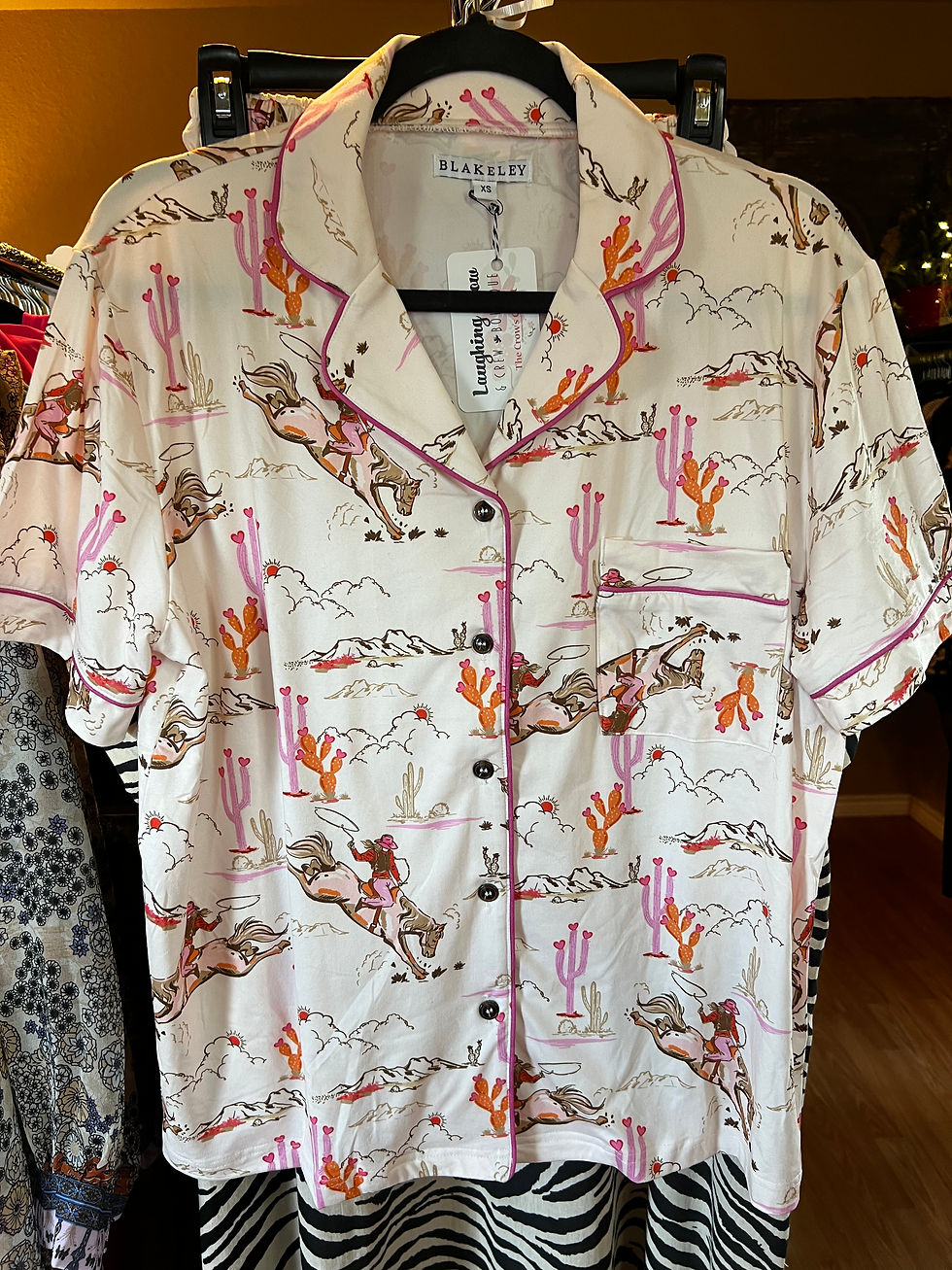 Thumbnail: Cowboy shirt with cactus and horse print, 