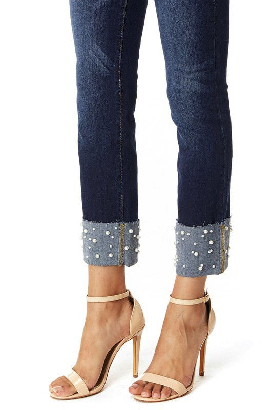 Thumbnail: Judy Blue Pearl Cuff Jeans