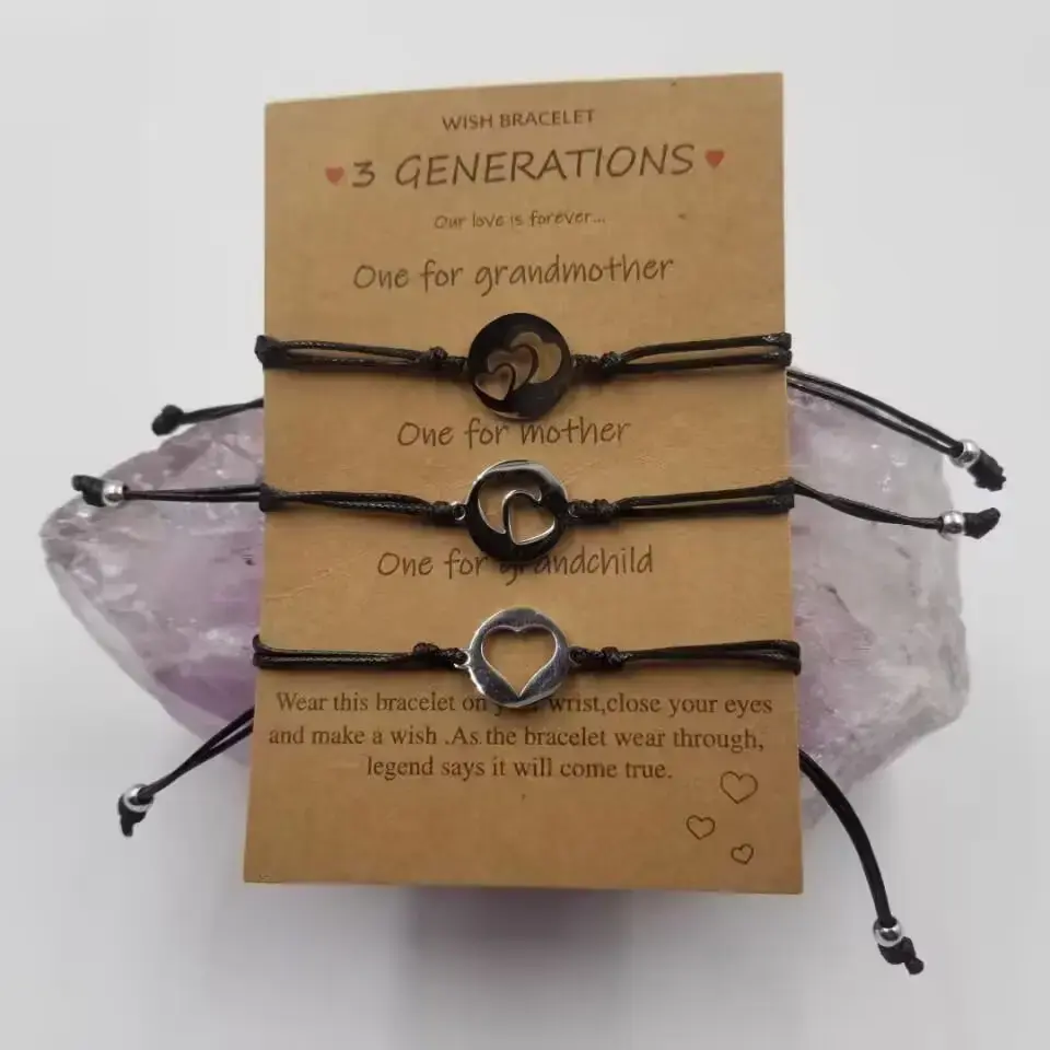 3 Heart Wish Bracelet Set