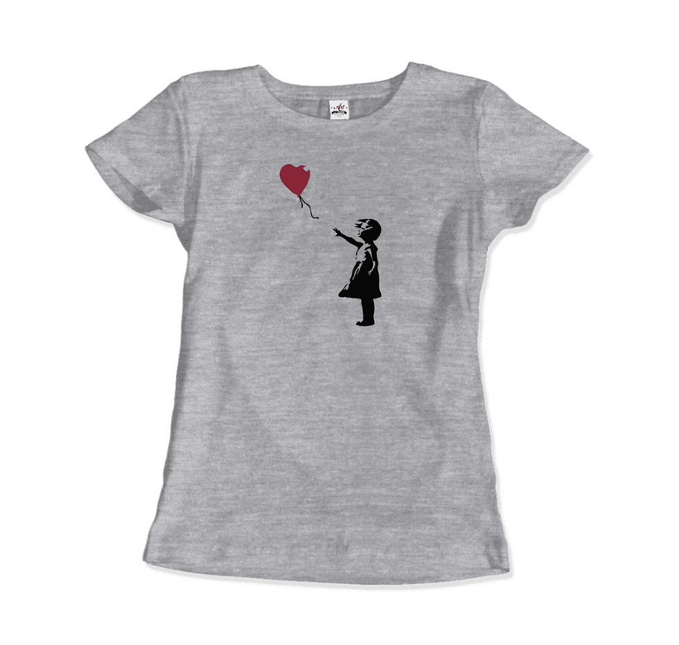 Thumbnail: Banksy the Girl With a Red Balloon Artwork T-Shirt