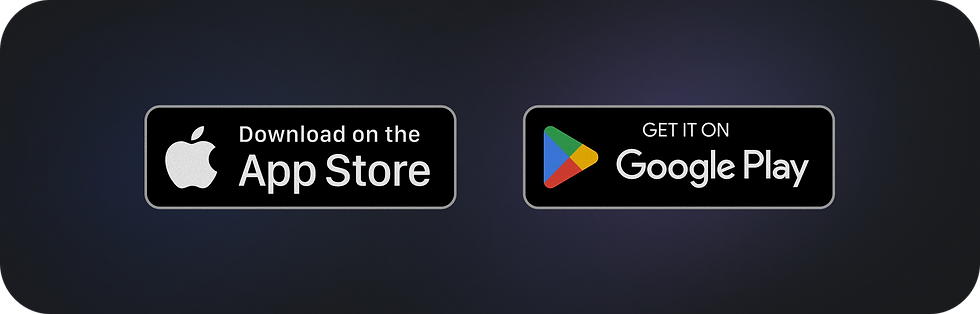 Deux icônes de boutons : l’une indique « Télécharger sur l’App Store », et l’autre « Obtenir sur Google Play ».