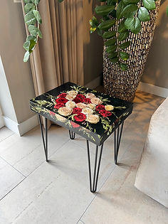Tafel rozen trouwboeket epoxy