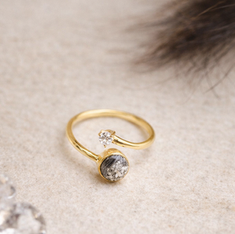 Ring paardenhaar en paardenas herinnering sierraad