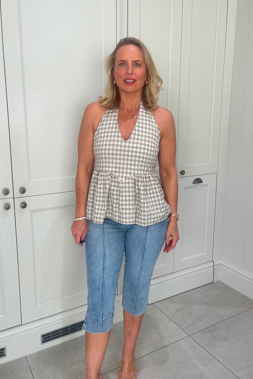 Thumbnail: checker halter neck top