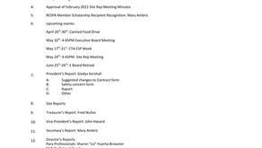 RESPA Site Rep Meeting Agenda & Minutes - 04/26/2021