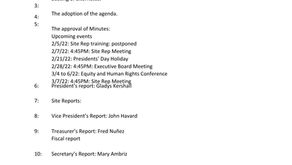 RESPA Site Rep Meeting Agenda - 02/07/2022