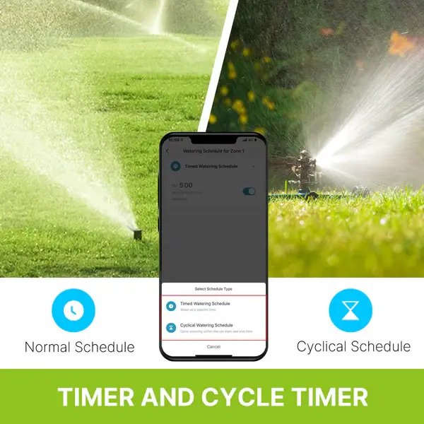 Thumbnail: Bluetooth Smart Sprinkler Water Timer with Rain Delay Filter Washer Programmable