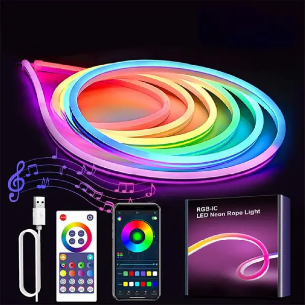Thumbnail: RGBIC Neon Rope Light, 16.4ft Rope Lights with Music Sync, Creative DIY Design,