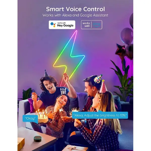 Thumbnail: RGBIC Neon Rope Light, 16.4ft Rope Lights with Music Sync, Creative DIY Design,