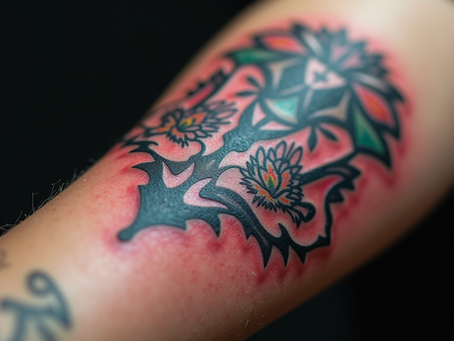 Fresh tattoo on forearm with slight redness and vibrant colors