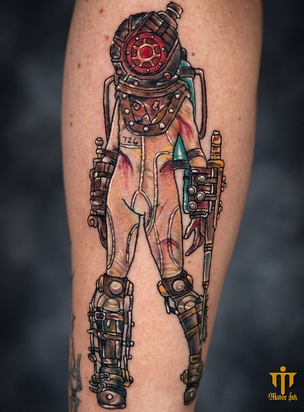 This Rosie variant was chosen as a tribute to countless hours spent in Rapture and a special connection with the quieter, rifle‑carrying Big Daddies. Saturated reds, brass tones, and tight panel work lock in the armored feel without losing readability in the smaller details. I approached it like a character portrait, posing Rosie in a ready stance so it feels like a frame pulled straight out of gameplay.