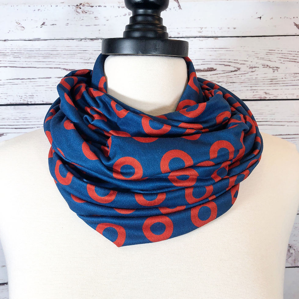 Thumbnail: Fishman Donut Infinity Scarf in Double Brushed Soft Knit or Chiffon 