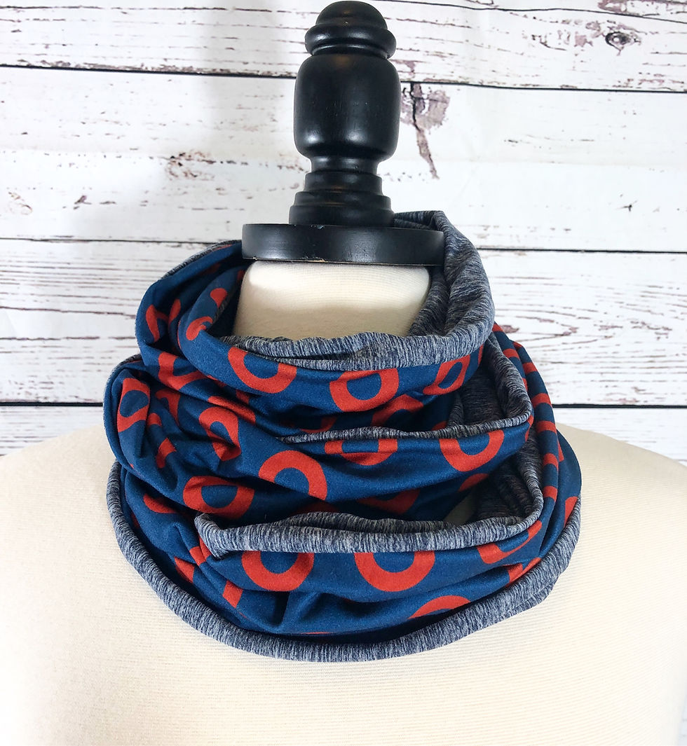 Thumbnail: Fishman Donut Infinity Scarf in Double Brushed Soft Knit or Chiffon 