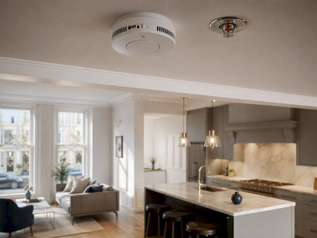 Victorian open-plan room with fire safety fittings