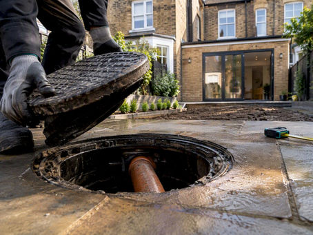 Drainage inspection chamber beside London extension