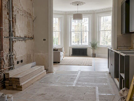 Partially refurbished Victorian London flat interior