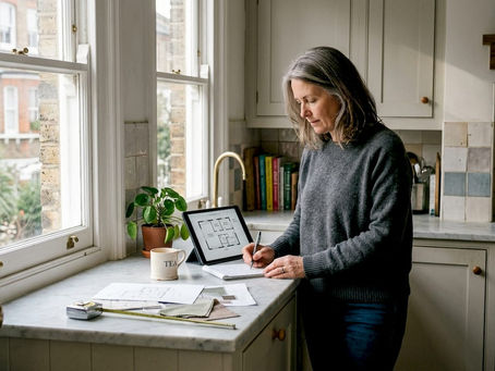 Homeowner planning kitchen in London flat