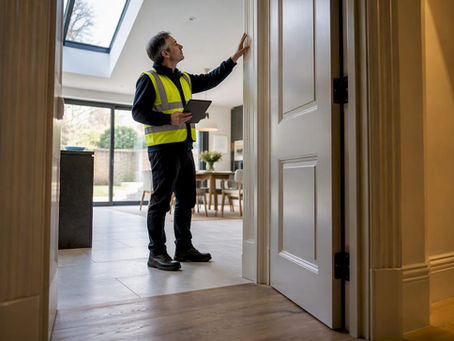 Building control inspection inside London townhouse