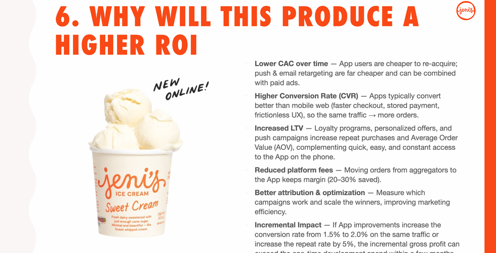 Marketing UX Presentation For Jeni's Ice Cream