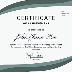 Certificate of achievement