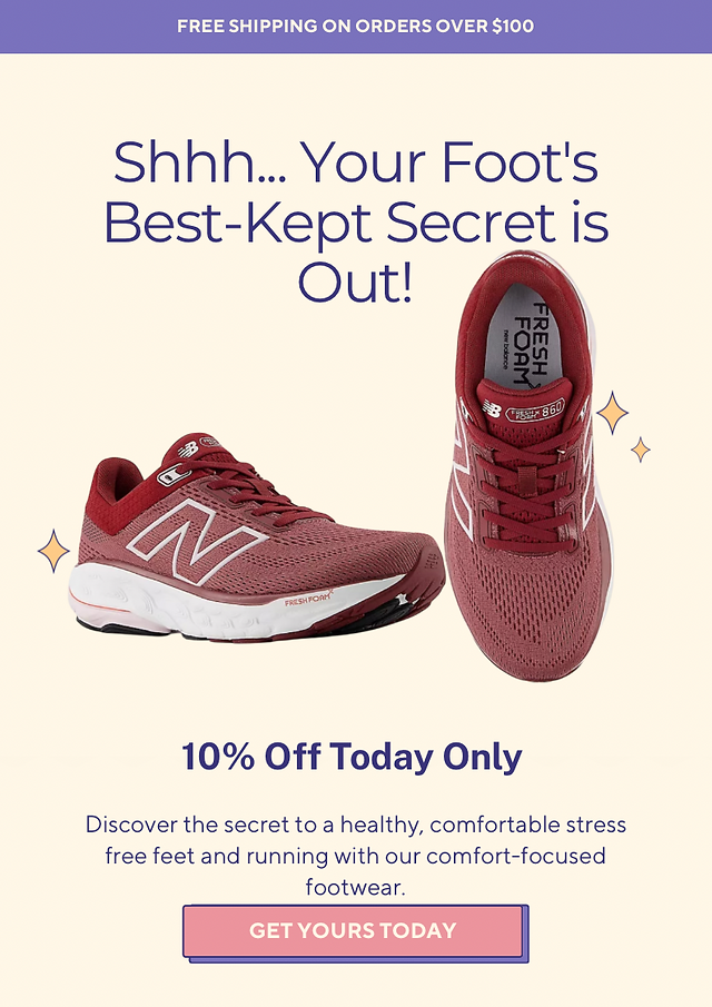 Advertisement for footwear 