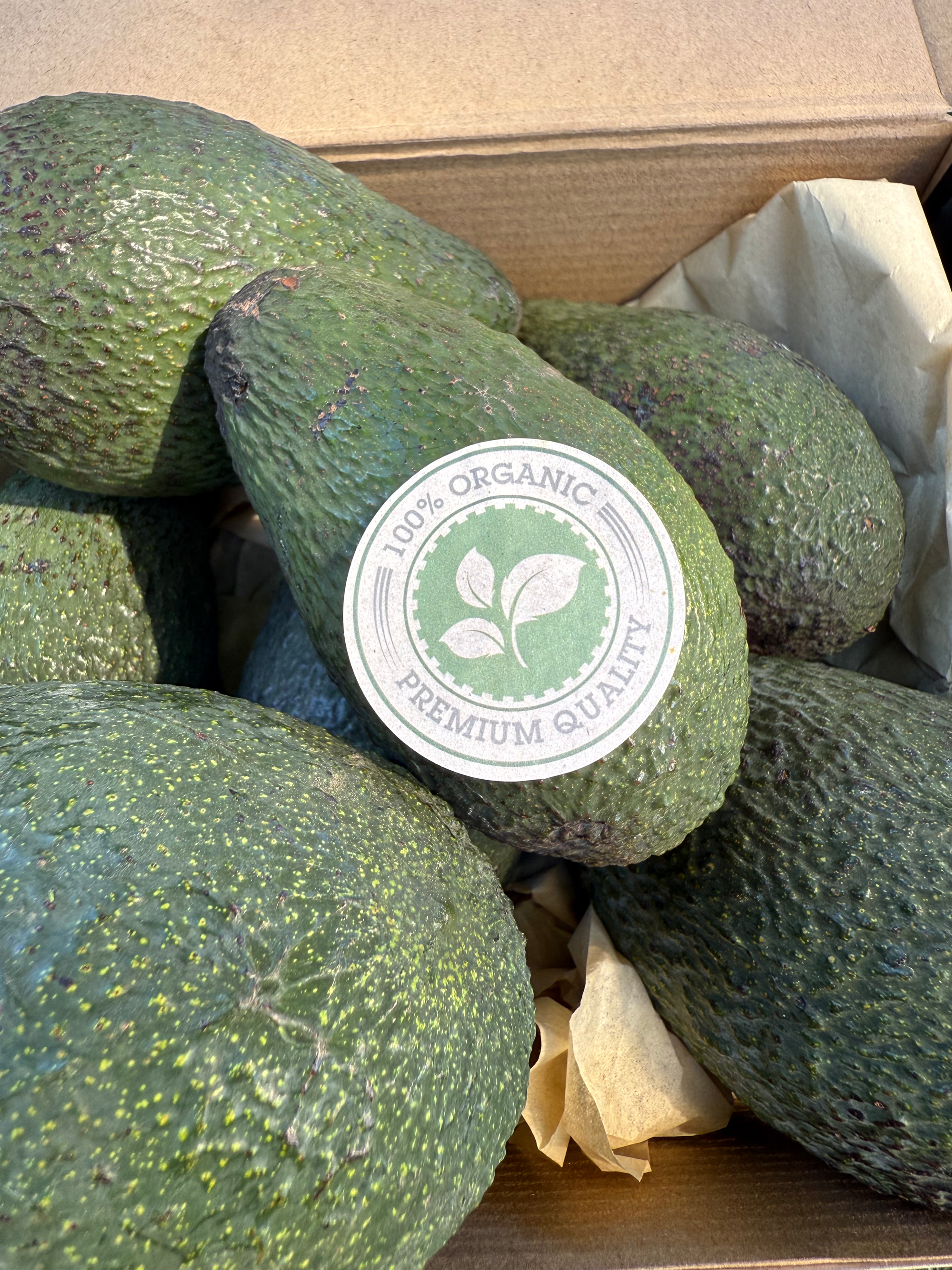 Box Of Organic Avocados