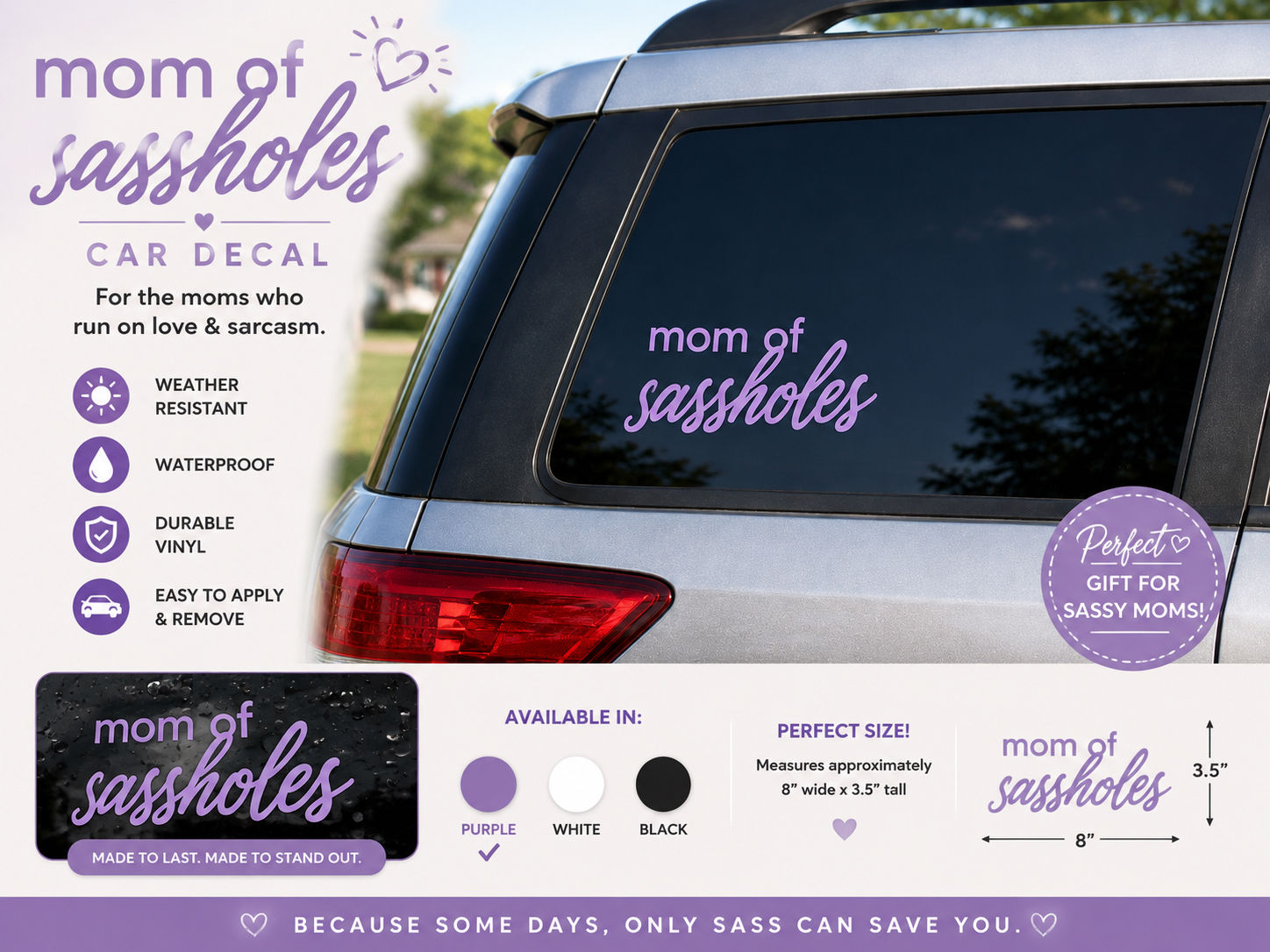 Mom Of Sassholes Car Decal