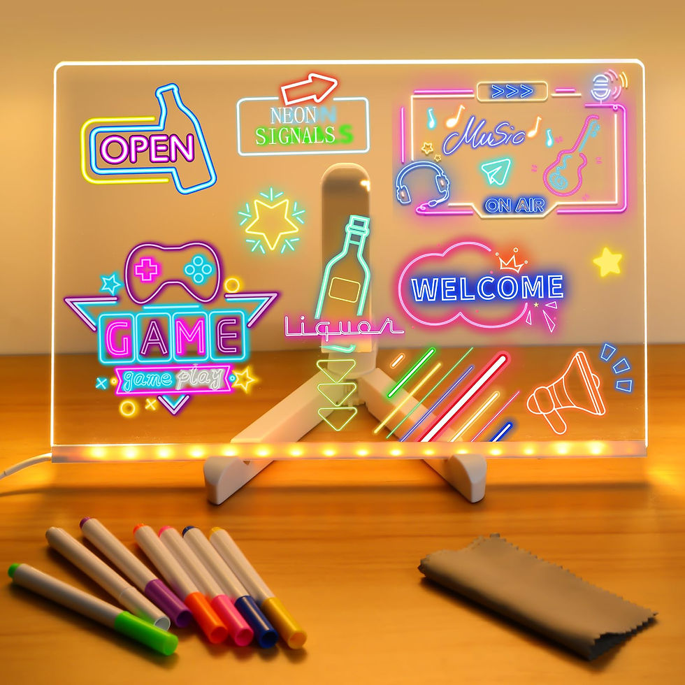 Thumbnail: LED Note Board With Night Light Colorful 7 Pens DIY Acrylic Message Board Childr