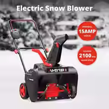 Thumbnail: Hi-Q 21" Corded Snow Blower with LED Light, Electric Snow Blower 