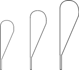 teardrop surf flag sizes