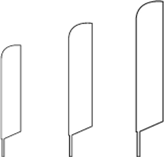 feather blade flag sizes