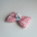 salmon cotton pet bow tie for dogs and cats back view with white strap and plastic snaps