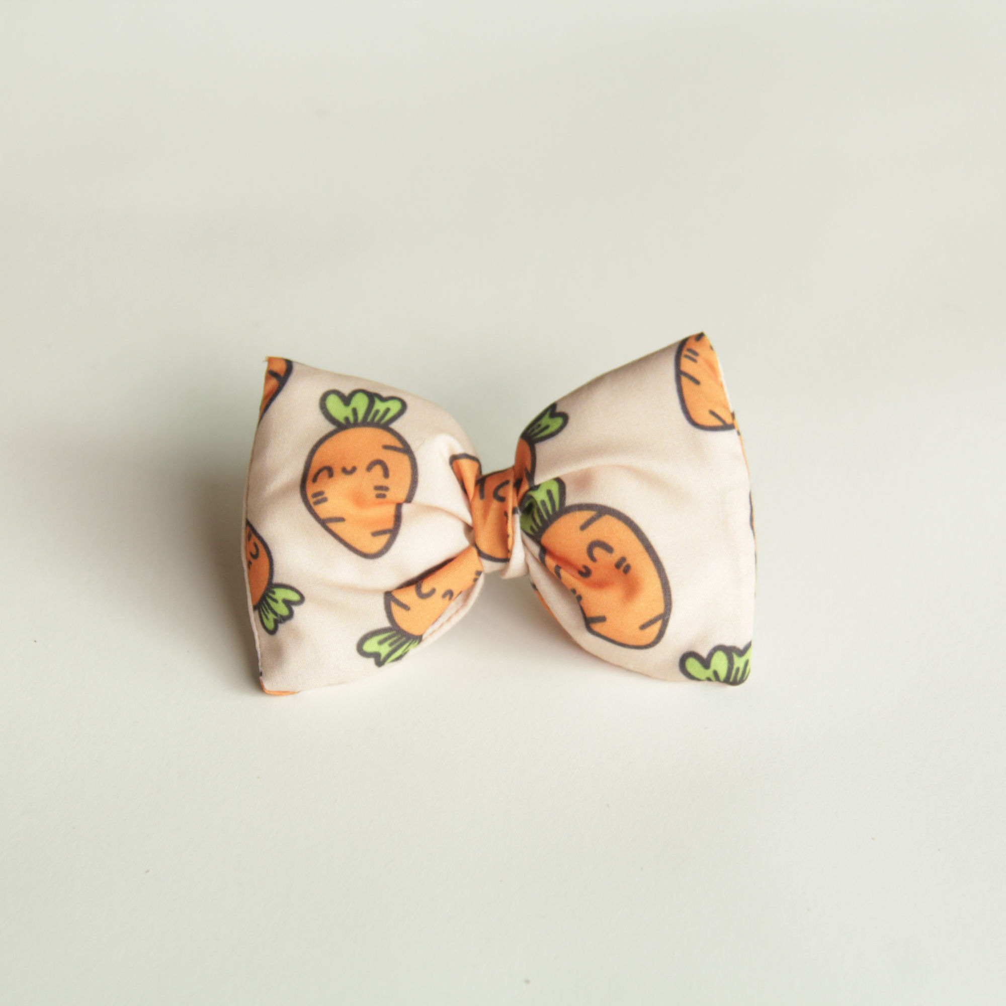 orange happy carrots cotton pet bow tie for dogs and cats front view