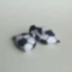 Thumbnail: football soccer black and white cotton pet bow tie for dogs and cats back view with black elastic strap and plastic snaps