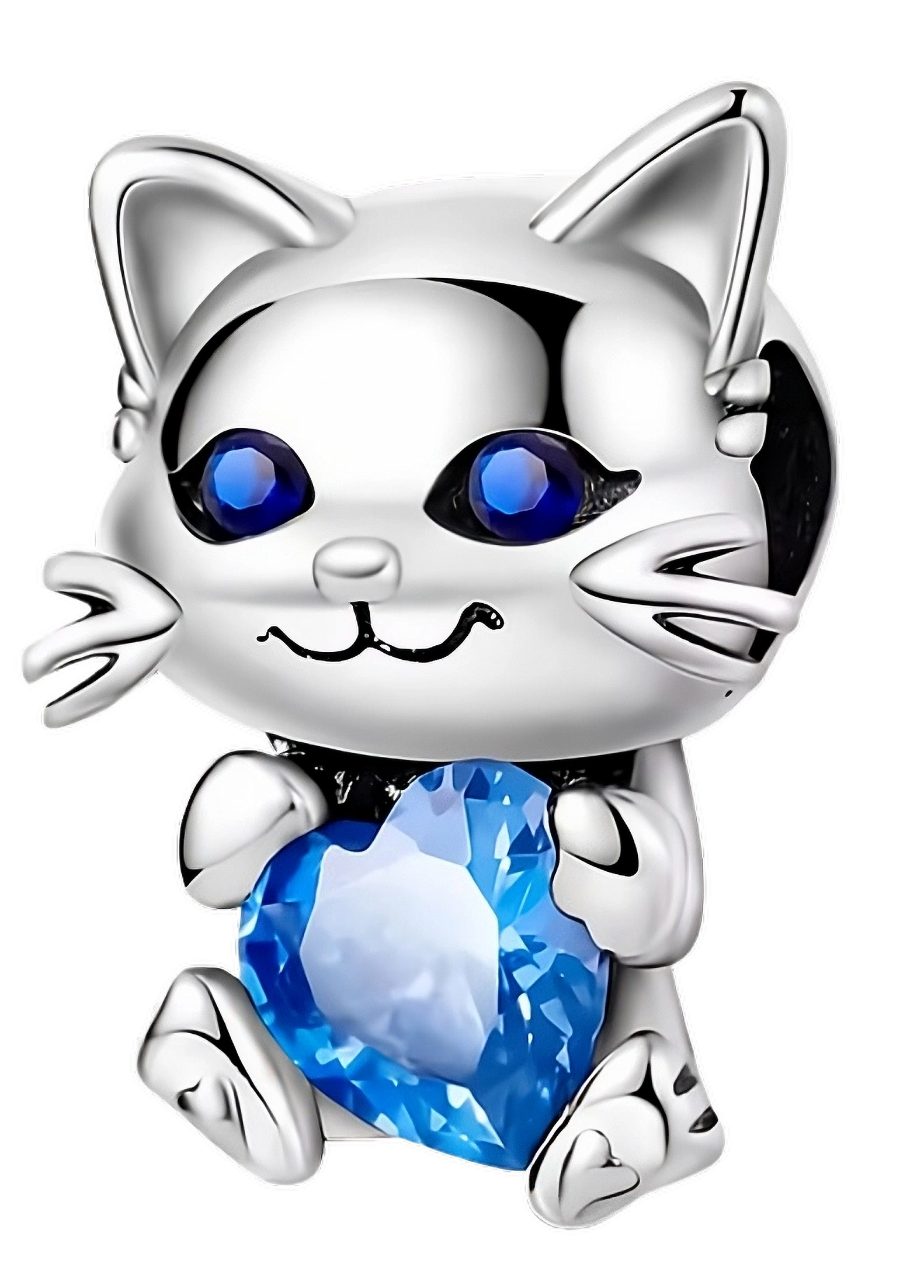 Charm Gato Corazon Azul
