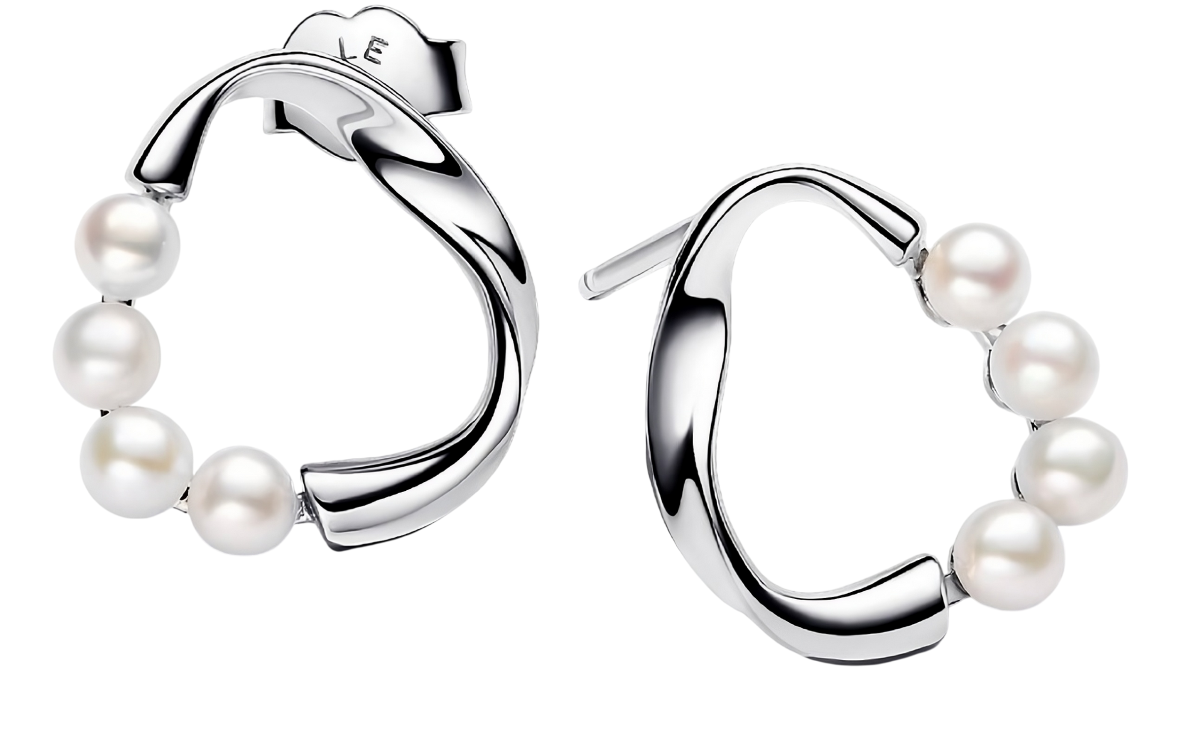 Aretes Perlas Eternas Plateadas