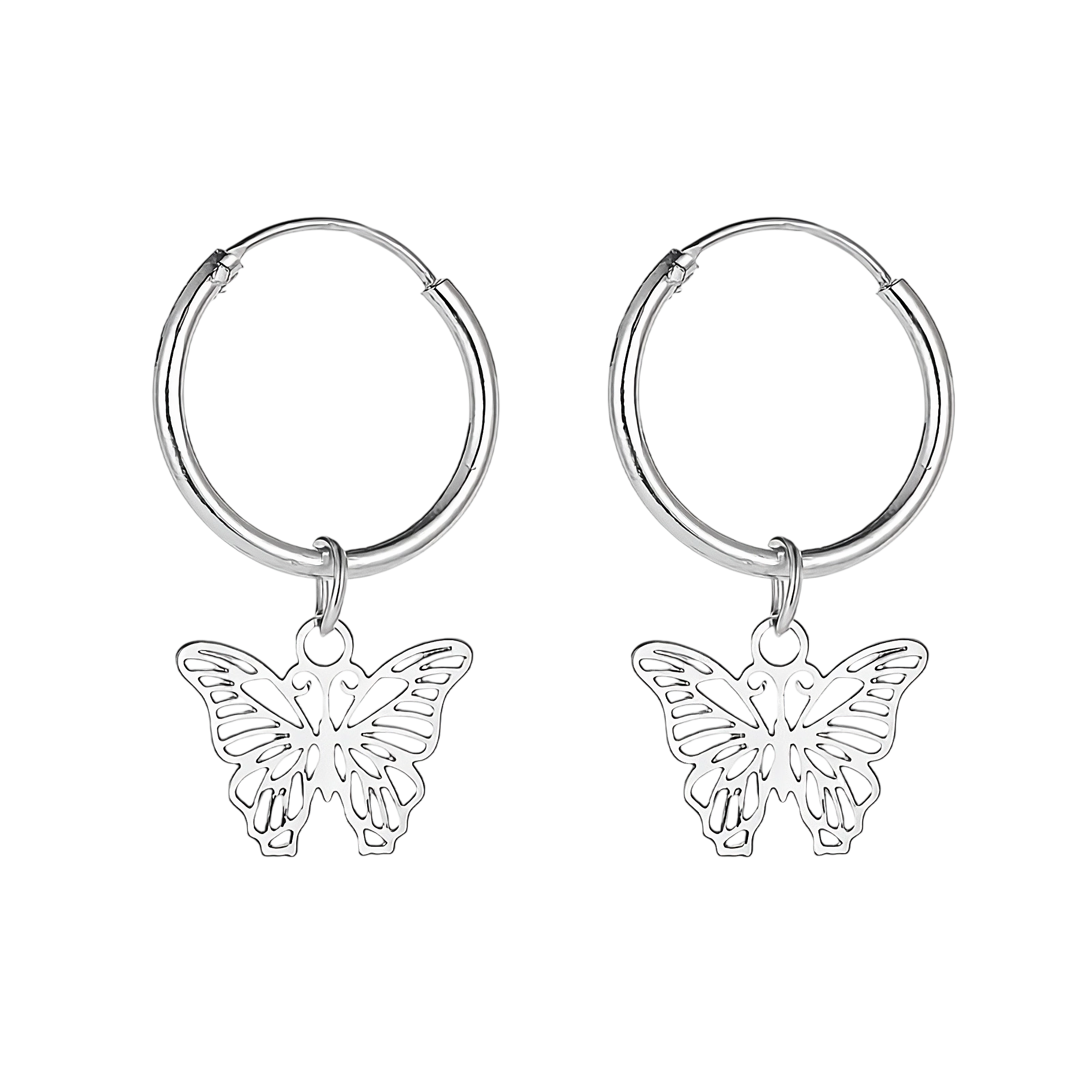 Aretes Mariposa Clásica Plateada